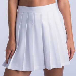Hype & Vice White Pleated Cheer Skirt